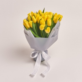 Bouquet of 35 Yellow Tulips