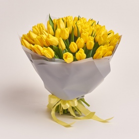 Bouquet of 75 Yellow Tulips
