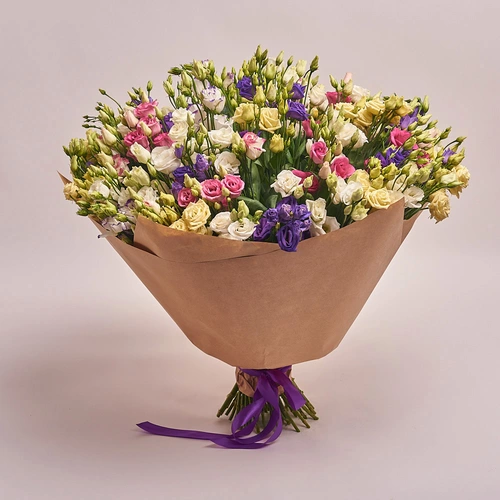 Product image Bouquet 51 Eustoma Mix, packaging: Сraft, vendor code: 2527