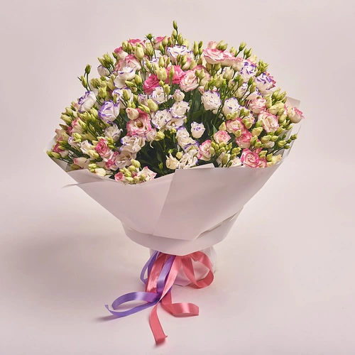 Product image Bouquet 51 Eustomas Bicolor, packaging: White, vendor code: 2534