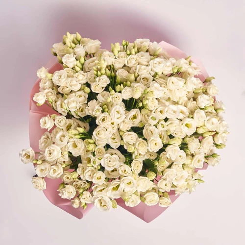 Product image Bouquet 51 White Eustoma, packaging: Pink, SKU: 2537