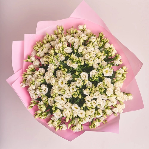 Product image Bouquet 51 White Eustoma, packaging: Pink, vendor code: 2537