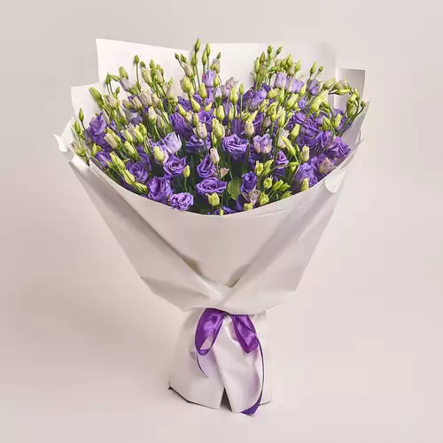 Product image Bouquet 31 Purple Eustoma, packaging: White, vendor code: 2540