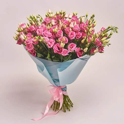 Product image Bouquet 31 Pink Eustoma , packaging: Blue, vendor code: 2543