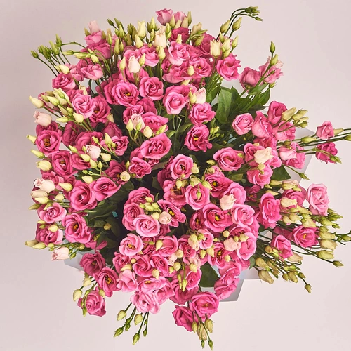 Product image Bouquet 31 Pink Eustoma , packaging: Blue, vendor code: 2543