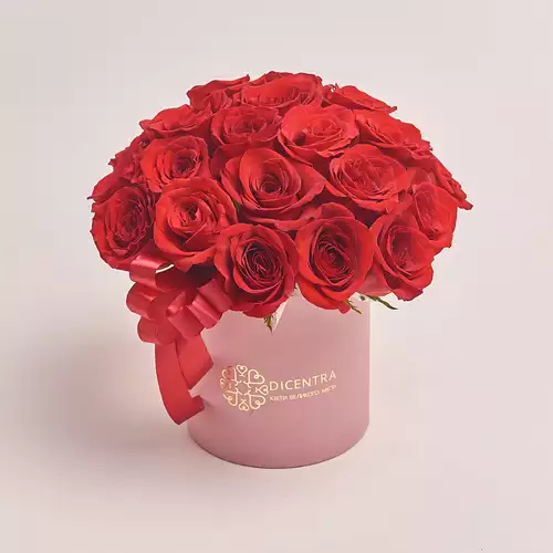 Product image Box of 25 Red Roses Grand Prix, packaging: Pink, vendor code: 2549