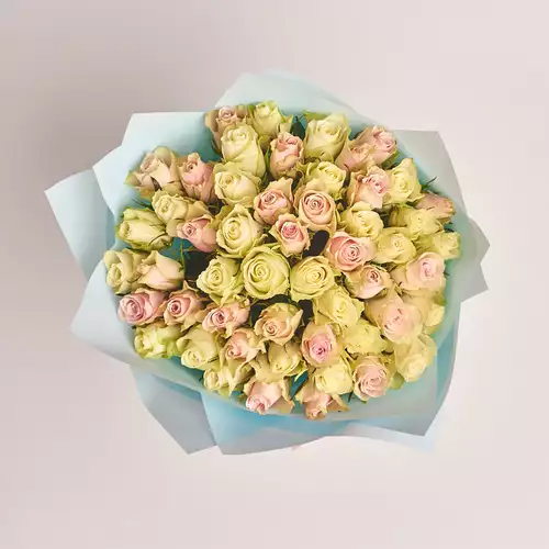 Product image Bouquet 51 Rose Athena Mix, packaging: Blue, vendor code: 2553