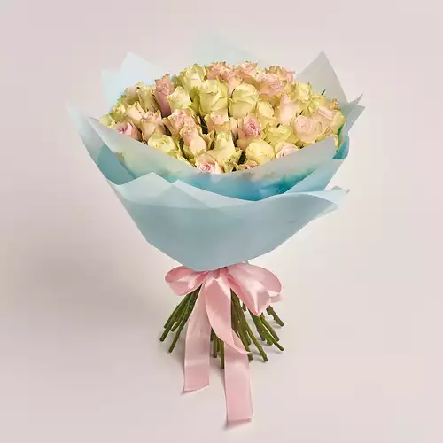 Product image Bouquet 51 Rose Athena Mix, packaging: Blue, vendor code: 2553