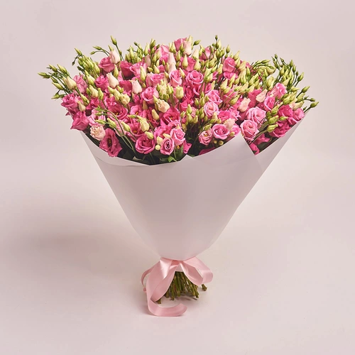 Product image Bouquet 51 Pink Eustoma , packaging: White, vendor code: 2554