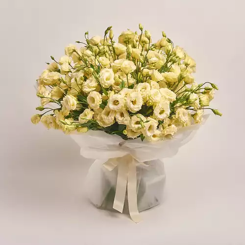 Product image Bouquet 51 Cream Eustoma, packaging: Transparent, vendor code: 2558