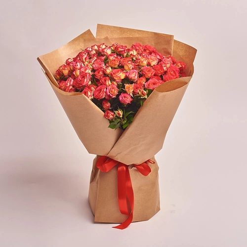 Product image Bouquet 25 Orange Rose Spray, packaging: Сraft, vendor code: 2606