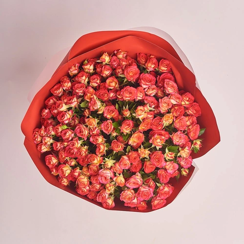 Product image Bouquet 25 Orange Rose Spray, packaging: Red, vendor code: 2606