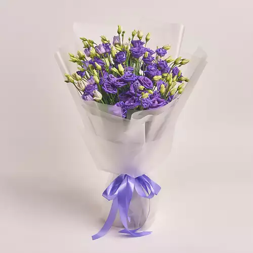 Product image Bouquet 15 Purple Eustoma, packaging: Transparent, vendor code: 2612