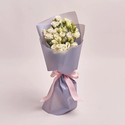 Product image Bouquet of 5 White Eustomas , packaging: Gray, vendor code: 2613