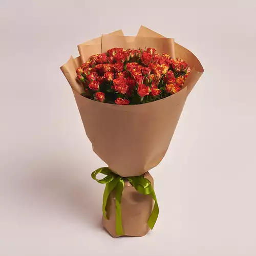 Product image Bouquet of 25 Spray Roses Flashfire, packaging: Craft, vendor code: 2621