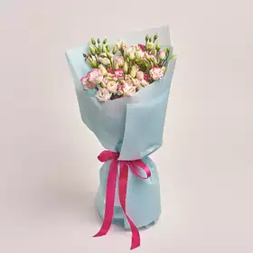 Bouquet of 11 White-Pink Eustomas