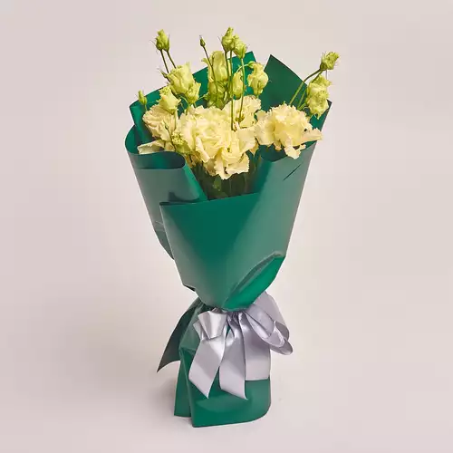 Product image Bouquet of 5 Cream Eustomas, packaging: Green, vendor code: 2632