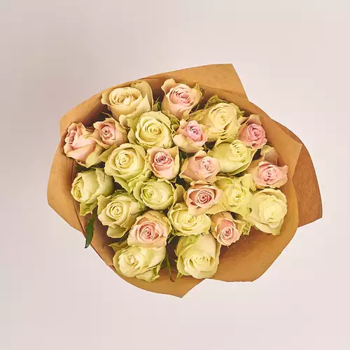 Product image Bouquet of 25 Roses mix Athena, packaging: Сraft, vendor code: 2635