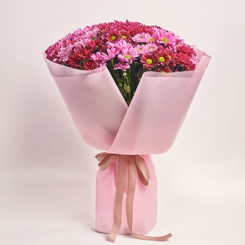 Bouquet of 25 Pink Chrysanthemums Mix