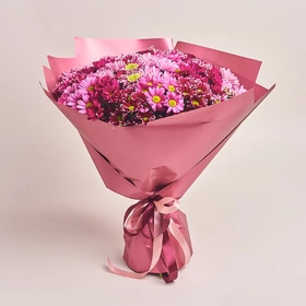 Bouquet of 25 Pink Chrysanthemums Mix
