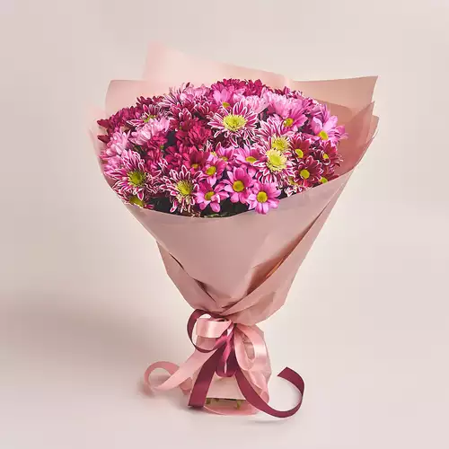 Product image Bouquet of 15 Pink Chrysanthemums Mix, packaging: Powder, vendor code: 2672