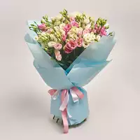 Bouquet of 25 White and Pink Eustoma Mix