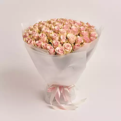 Product image Bouquet of 75 Roses Pink Athena, packaging: Transparent, vendor code: 2699