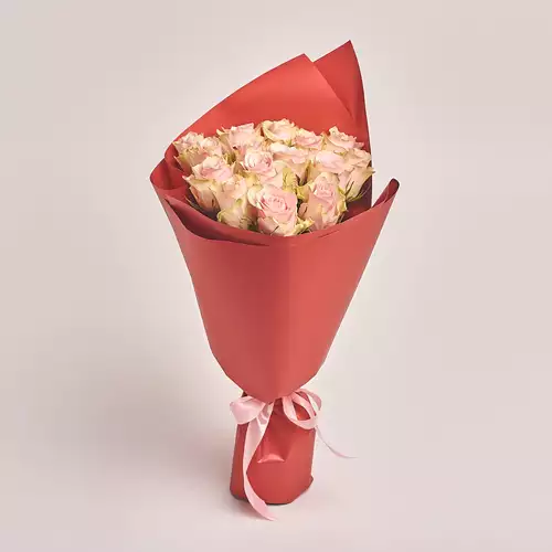 Product image Bouquet of 15 Roses Pink Athena, packaging: Red, vendor code: 2701