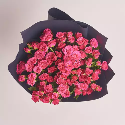 Product image Bouquet of 25 Hot pink Spray roses, packaging: 
Graphite, vendor code: 2706