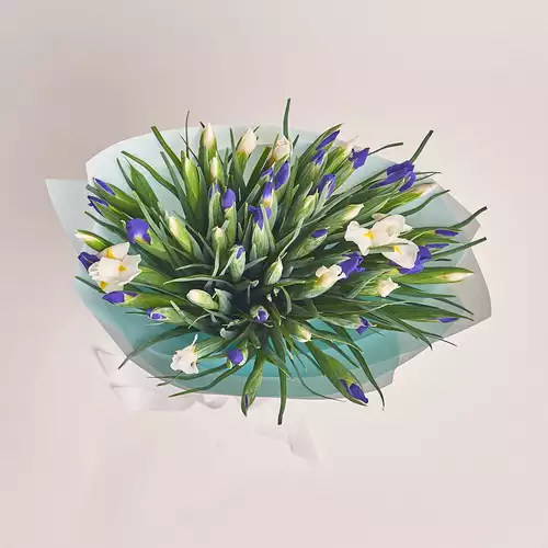 Product image Bouquet 51 Iris Mix, packaging: Blue, vendor code: 2735