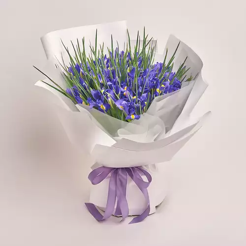 Product image Bouquet 101 Iris, packaging: White, vendor code: 2737