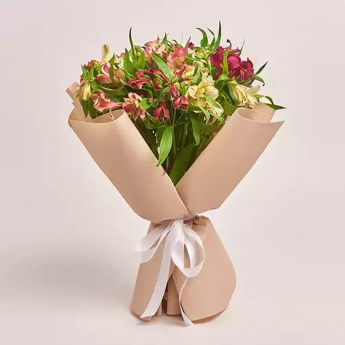 Product image Bouquet 15 Alstroemeria Mix, packaging: Kafin cream, vendor code: 2738