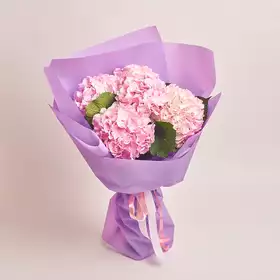 Bouquet of 5 Pink Hydrangeas