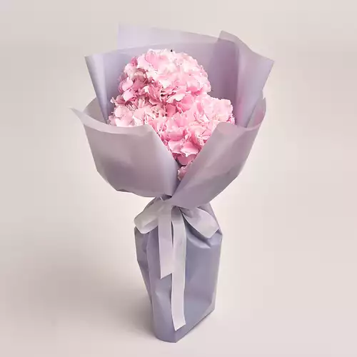 Product image Bouquet of 3 Pink Hydrangeas, packaging: Gray, vendor code: 2742