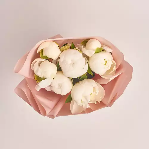 Product image Bouquet of 7 White Peonies, packaging: Powder, vendor code: 2749