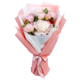 Bouquet of 9 Pink Peonies 