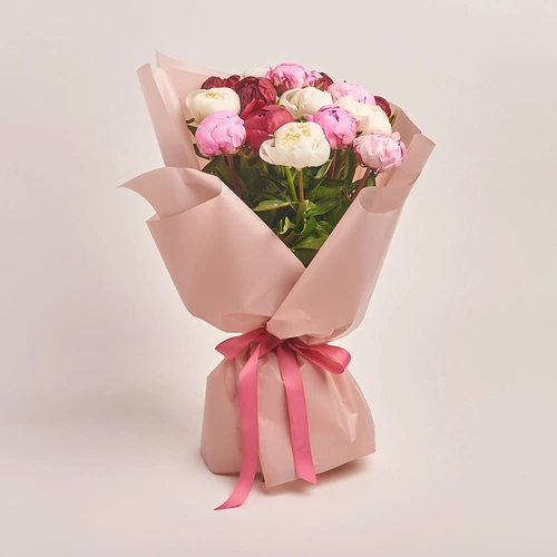 Product image Bouquet 15 Peonies Mix, packaging: Powder, vendor code: 2764