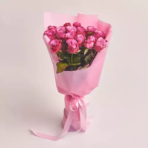 Product image Bouquet of 15 Roses Moody Blues, packaging: Pink, vendor code: 2765