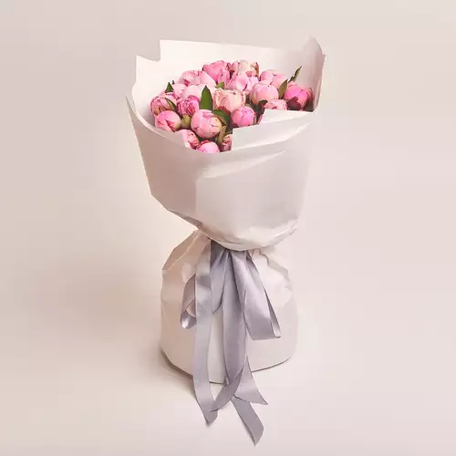 Product image Bouquet of 25 Pink Peonies Mix, packaging: White, vendor code: 2771