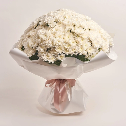 Product image Bouquet 51 White Chrysanthemum, packaging: White, vendor code: 2774