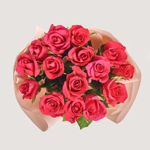 Product image Bouquet of 15 Ever Pink Roses, packaging: Powder, SKU: 2785