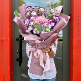 Bouquet Eustoma and Pink Hydrangea 