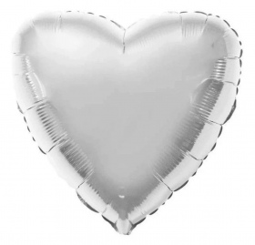 Foil balloon FM Heart metallic silver 