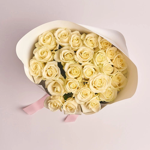 Product image Bouquet of 25 White Roses, packaging: White, vendor code: 2869