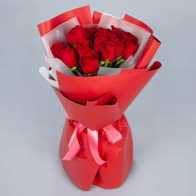 Bouquet of 15 Red Roses Grand Prix 