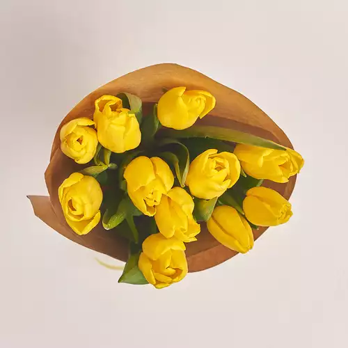 Product image Bouquet of 11 Yellow Tulips, packaging: Сraft, vendor code: 2877