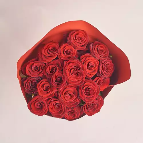 Product image Bouquet of 19 Red Roses Grand Prix, packaging: Red, vendor code: 2878