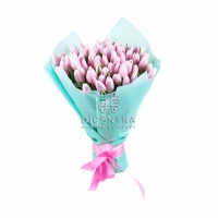 Букет 75 Розовых тюльпанов