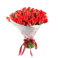 Букет 75 Красных тюльпанов