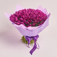 Букет 101 Фиолетовый тюльпан